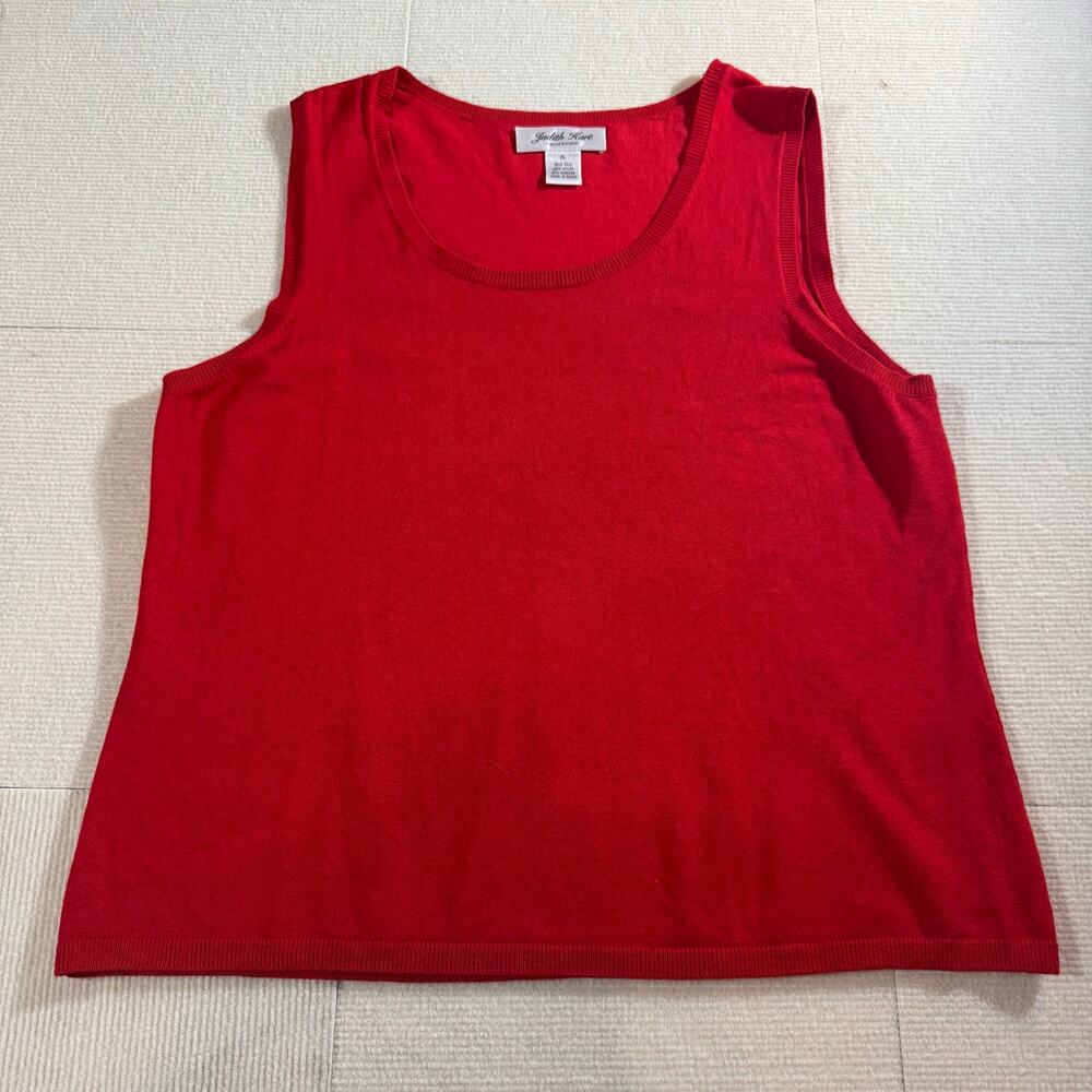 Judith Hart Collection Women's XL Silk Blend Sleeveless Tank Top Red Y2K Vintage